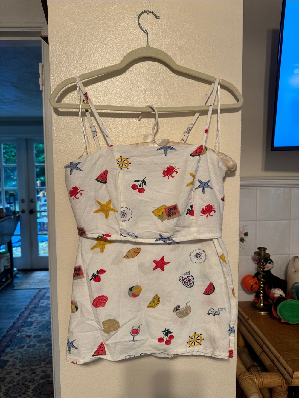 MIDNIGHT SKY Summer 2 Piece Set Crop Top & Skirt Size Medium